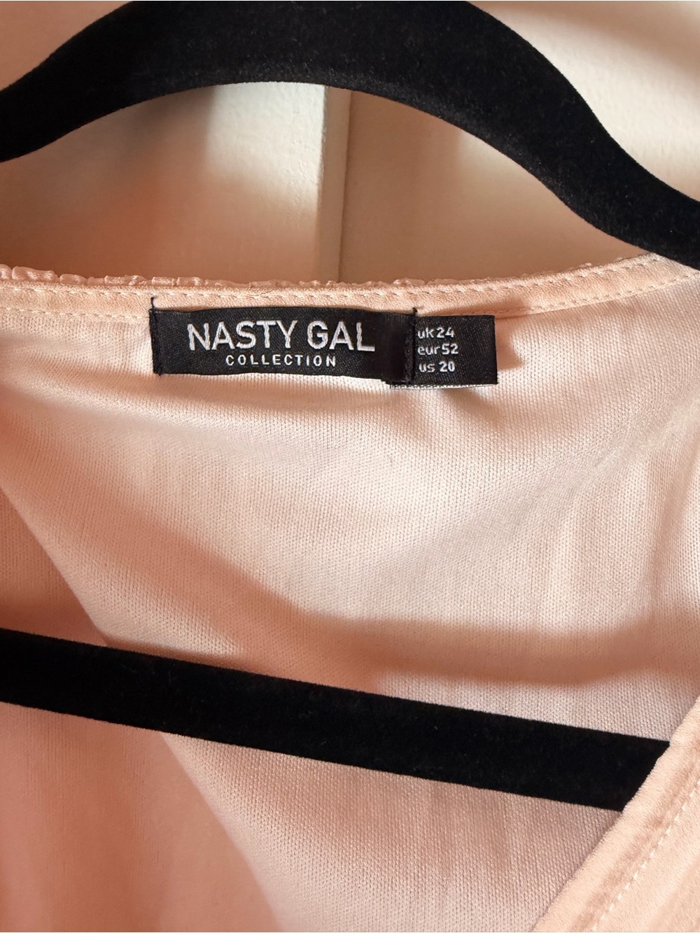 Nasty Gal Pleated V-Neck Ruffle-Waist Midi Dress in Blush - Picture 3 of 5
